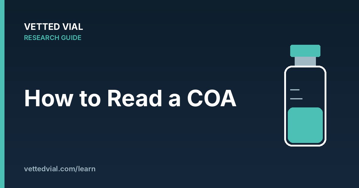 Vetted Vial research guide: How to read a peptide certificate of analysis (COA)