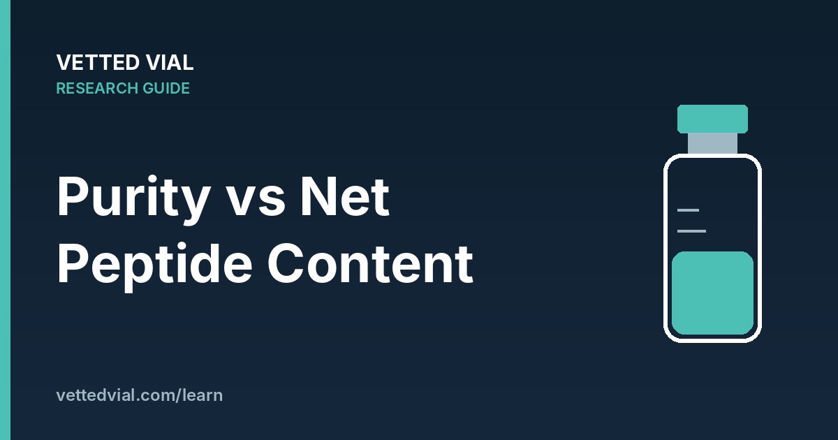 Vetted Vial research guide: Peptide purity vs net peptide content